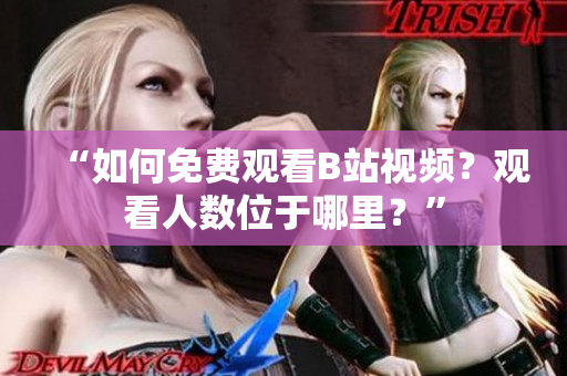 “如何免費(fèi)觀看B站視頻？觀看人數(shù)位于哪里？”