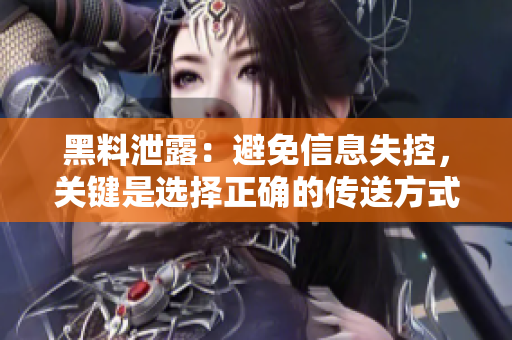 黑料泄露：避免信息失控，關(guān)鍵是選擇正確的傳送方式