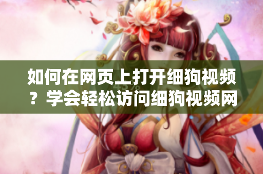 如何在網(wǎng)頁上打開細(xì)狗視頻？學(xué)會(huì)輕松訪問細(xì)狗視頻網(wǎng)頁版教程