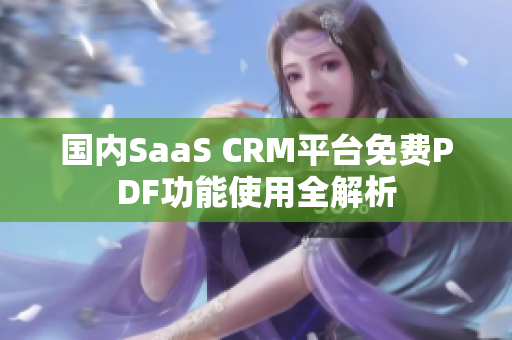國內SaaS CRM平臺免費PDF功能使用全解析